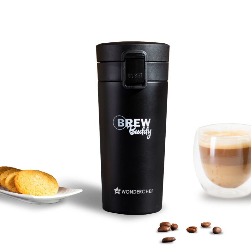 Wonderchef Renewed Brew Buddy Portable Coffee Mug | 380 ml | 304 Stainless Steel | Rust Proof | Copper Coated | Double Walled Vacuum Insulation | Safe-Lock System| Anti-Skid Base | 1 Year Warranty - Image 7