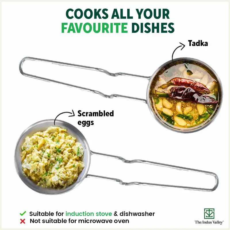 TurboCuk Triply Stainless Steel Tadka Pan for Spice Seasoning/Heating, Premium Quality, 3 Layer Thick Body, 100% Toxin-free, Non-stick, Induction & Gas, 12cm, 300ml - Image 10