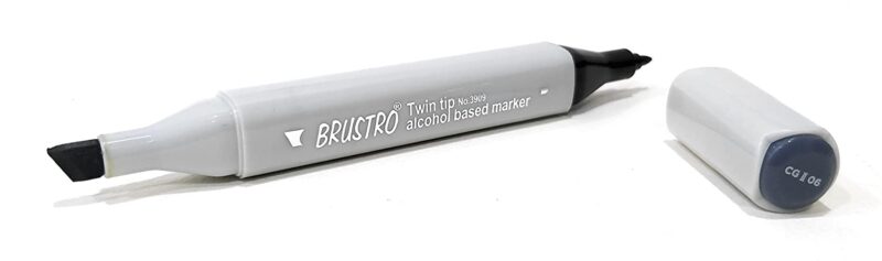 Brustro Twin Tip Alcohol Based Marker Cool Grey II 6 - Image 2