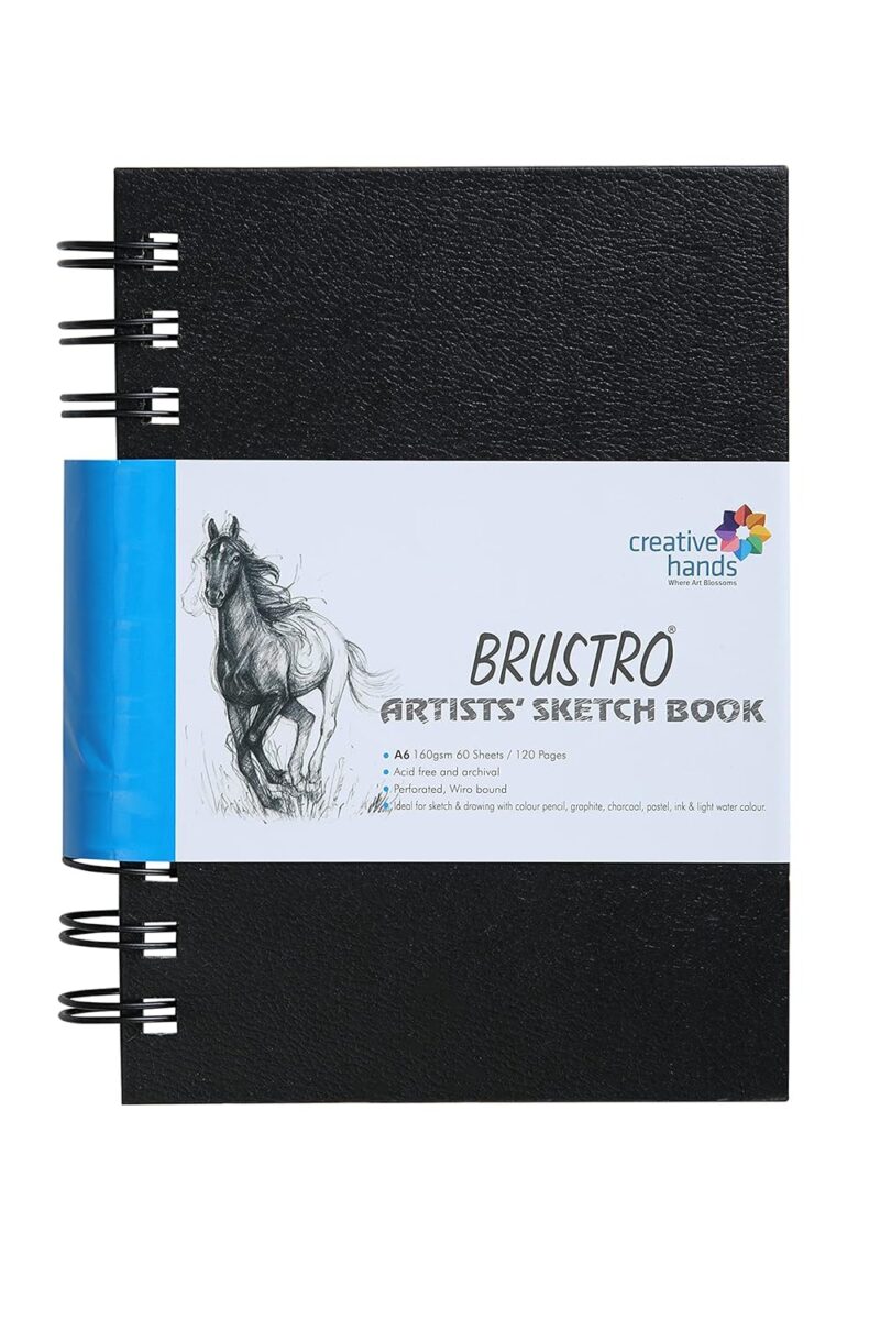 Brustro Artists Small Wiro Bound Sketch Book, A6 Size, 120 Pages, 160 GSM - Image 2