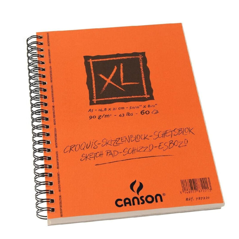 Canson Xl Croquis 90 Gsm Fine Grain A5 Paper Spiral Pad(Ivory- 60 Sheets)