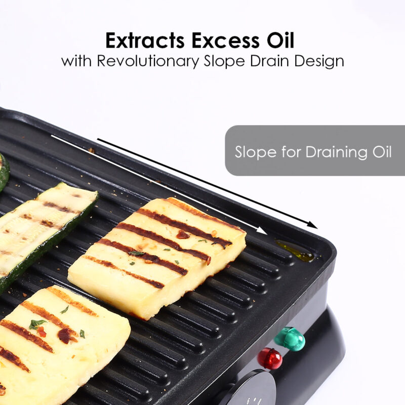 Sanjeev Kapoor Tandoor Family Size| Crimson Edge Electric Contact Grill & Sandwich Maker| Healthy Non-Stick Coating | LED Indicator| 2 Year Warranty| Red - Image 4