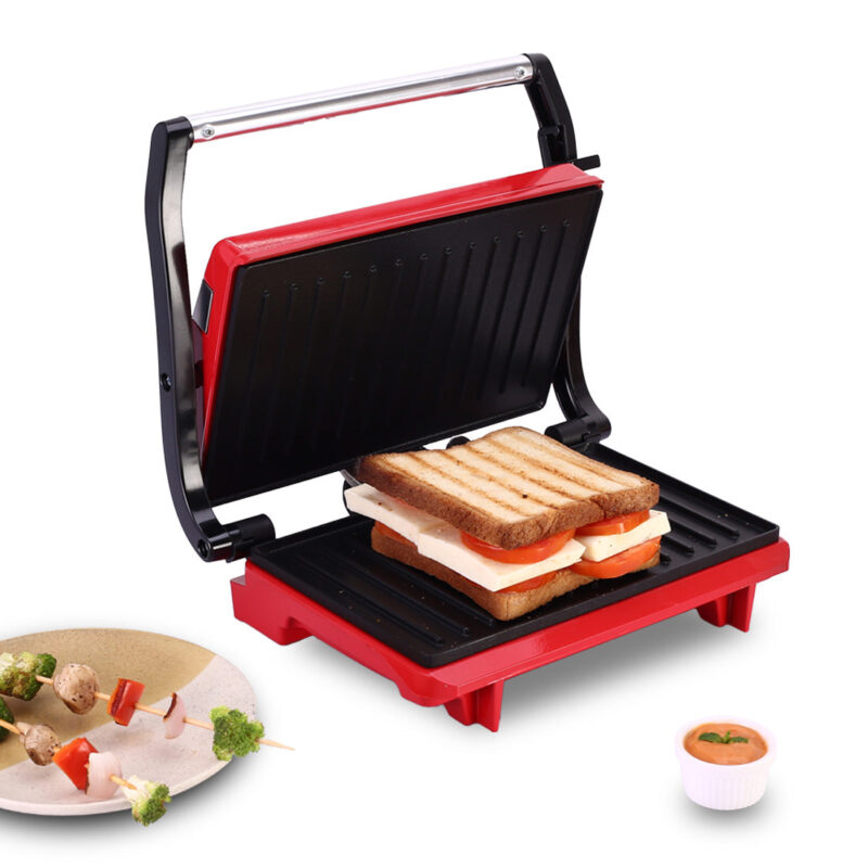 Wonderchef Renewed Sanjeev Kapoor Tandoor Mini| Crimson Edge Electric Contact Grill & Sandwich Maker| 3-in-1 Appliance| 700 Watt| Cool Touch Handle| LED Indicator| 1 Year Warranty| Red - Image 7