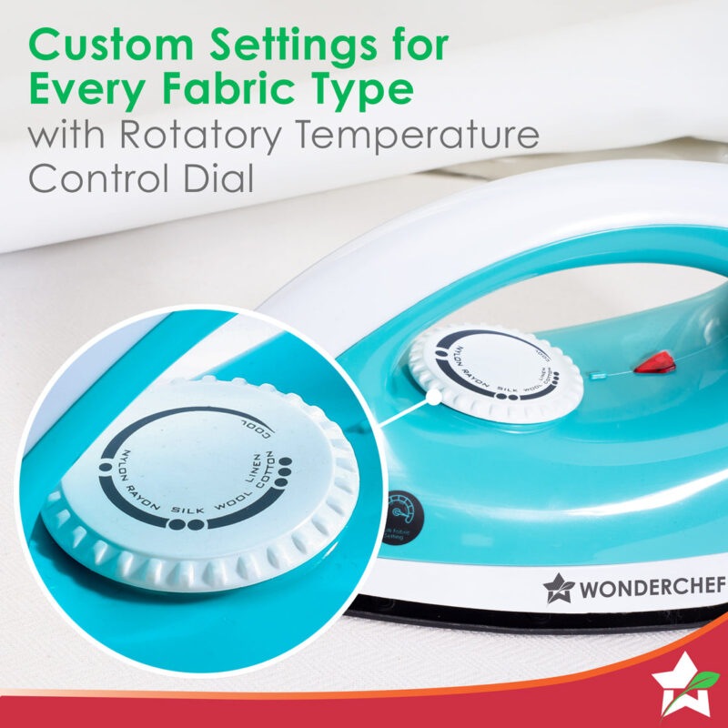 Dry Iron Cruze | 1000W | Quick Heating | Non-Stick Coated Sole Plate | Light and Compact Design | Temperature Control Dial | 1 Year Warranty - Image 4