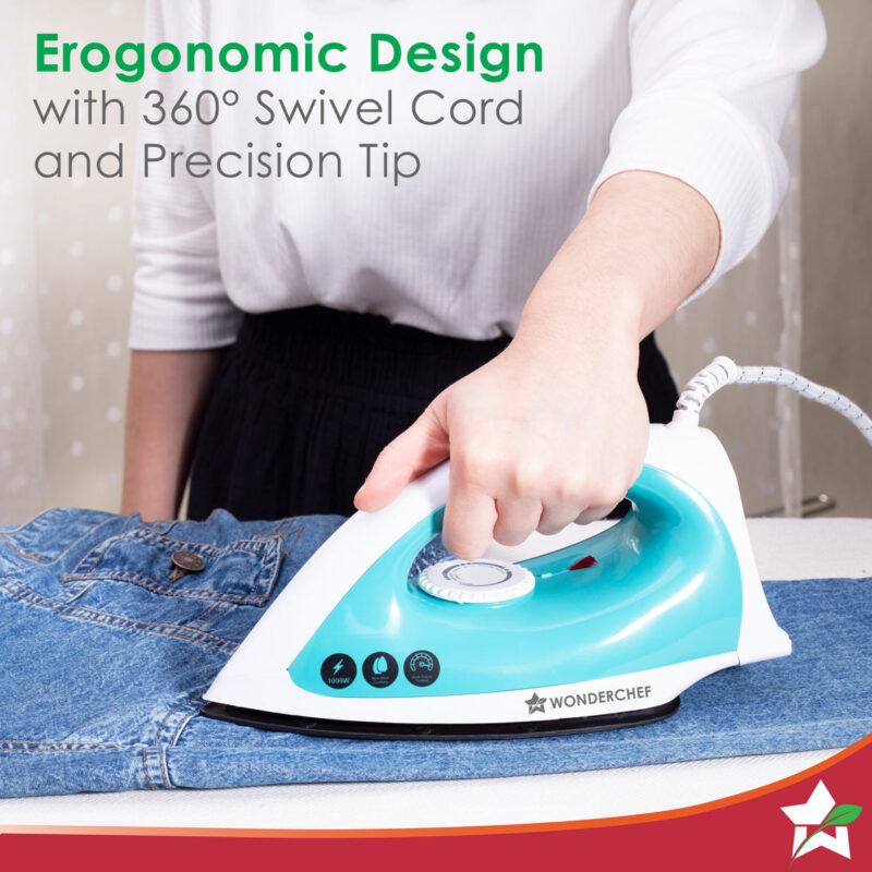 Dry Iron Cruze | 1000W | Quick Heating | Non-Stick Coated Sole Plate | Light and Compact Design | Temperature Control Dial | 1 Year Warranty - Image 5