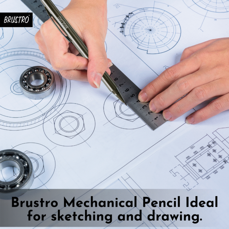 BRUSTRO Mechanical Pencil Set | HB-20 leads, 2B-20 leads, Spare eraser- 8 units|Tip size- 0.5 mm |Ideal for Students,Adults, Home,School,Office,Stationery Use |Writing, Sketching, Drawing, Mandala Art - Image 6
