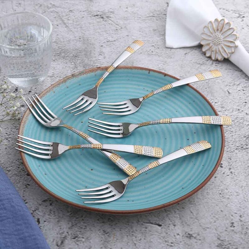 Roma Dinner Fork - Gold Plated - Set of 6pcs - Image 2