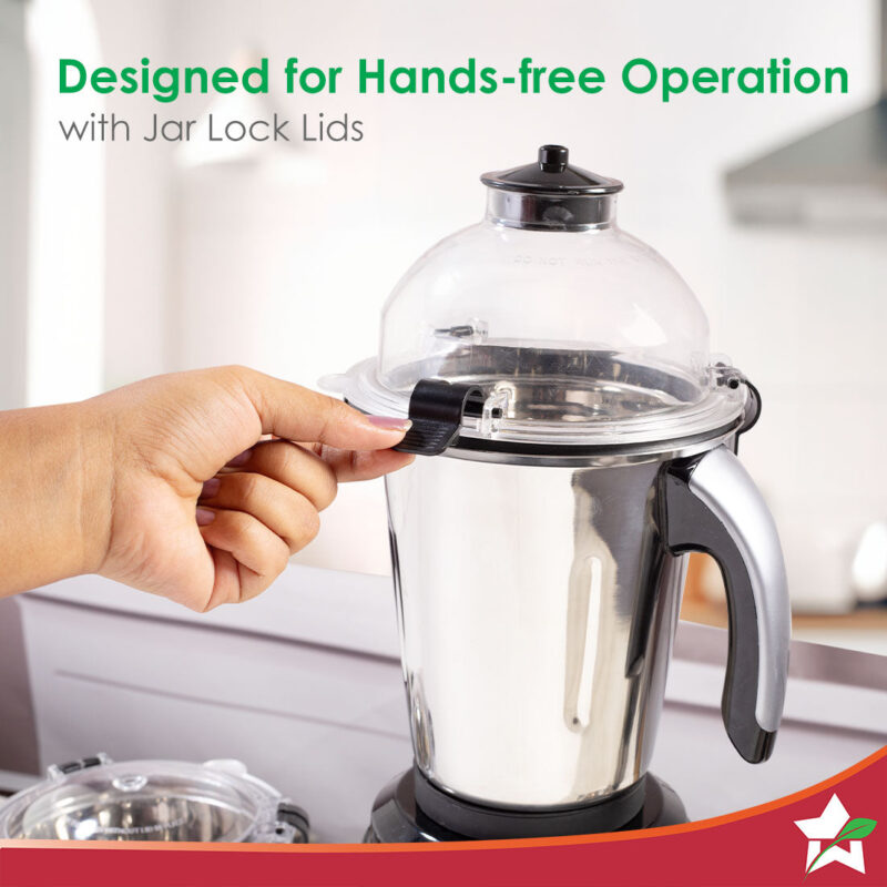 Galaxy Mixer Grinder 1000W | 100 Mins Non-Stop Grinding | 100% Copper Motor | Heavy Duty | Low Noise | Chutney Grinding, Dry Grinding, Wet Grinding, Juicing, Blending | 4 Jars | 2 Year Warranty - Image 5
