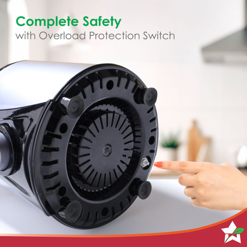 Galaxy Mixer Grinder 1000W | 100 Mins Non-Stop Grinding | 100% Copper Motor | Heavy Duty | Low Noise | Chutney Grinding, Dry Grinding, Wet Grinding, Juicing, Blending | 4 Jars | 2 Year Warranty - Image 6