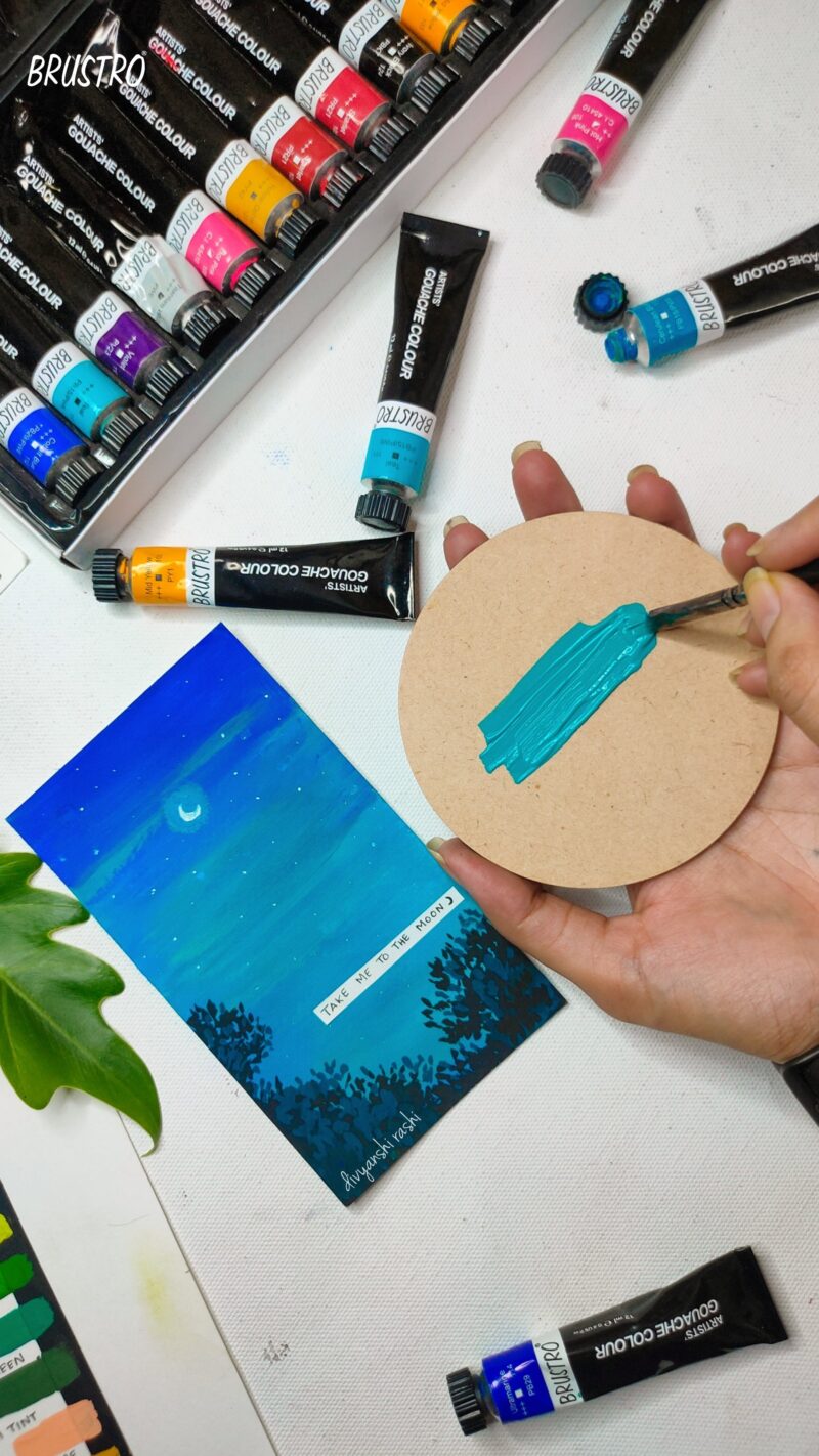 BRUSTRO Artist Gouache Colour Set of 24 Colours X 12ML Tubes with Watercolour Journal - Image 8