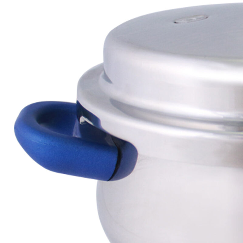 Nigella Induction Base 5.5L Stainless Steel Handi Pressure Cooker with Outer Lid, Blue Handle - Image 2