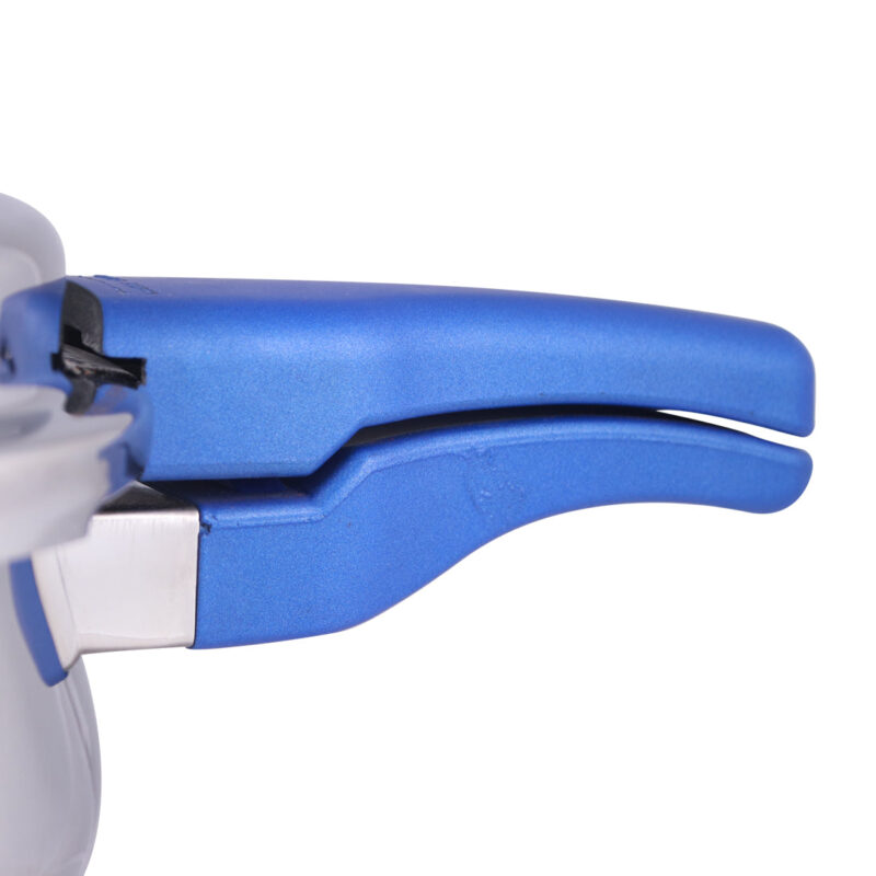 Nigella Induction Base 3.5L Stainless Steel Handi Pressure Cooker with Outer Lid, Blue Handle - Image 2