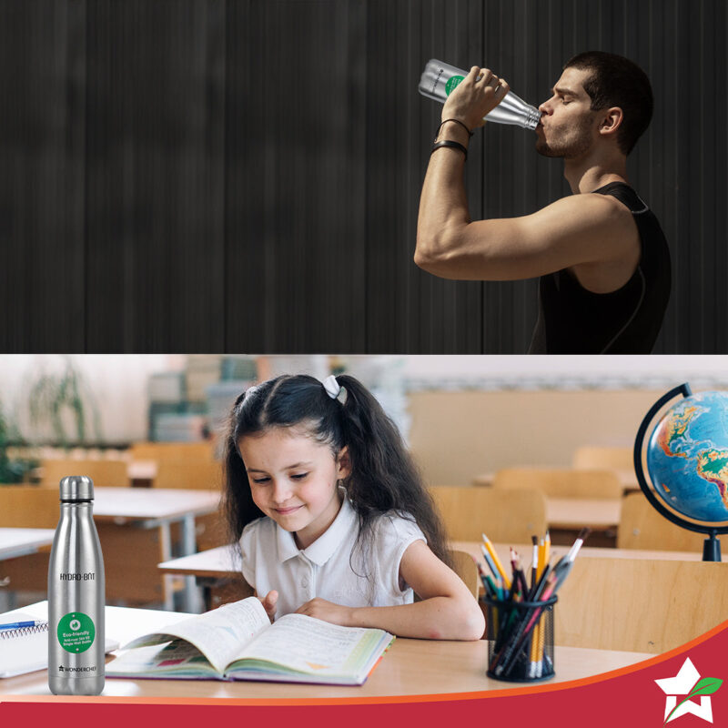 Wonderchef Renewed Stainless Steel Hydro Bot 1000 ml/ 1 litre | Single wall | Non-insulated | 304 Stainless Steel | Non Toxic | BPA free | Rust Free | Light weight | Spill and Leak proof | Wide Mouth | 1 Year Warranty - Image 4