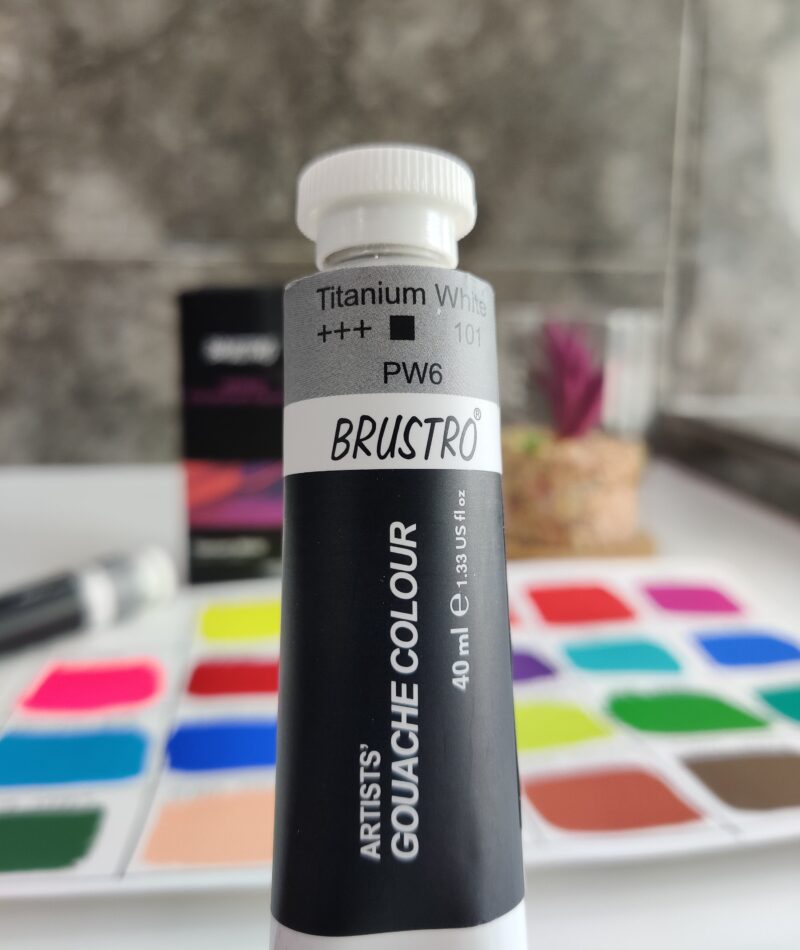BRUSTRO Artist Gouache Titanium White 40ml (Pack of 2) - Image 2