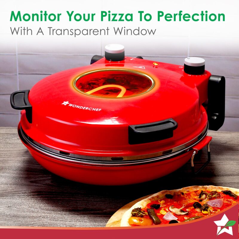 Regalia Pizza Maker | 1200W | Crispy Pizzas in 5 Minutes | Wood Fried Pizzas Like Taste | Lava Stone Base for Golden Crust | 12-Inch Diameter | Easy to Clean | 2 Year Warranty - Image 6