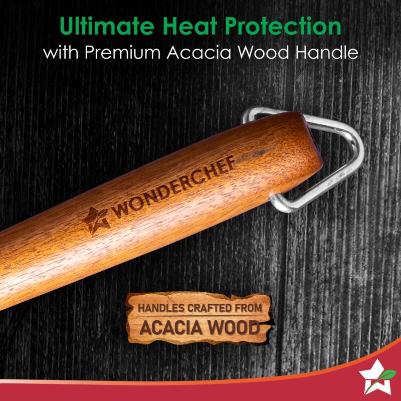 Pre-Seasoned Ferro Light 28cm Dosa Tawa | 4MM | Acacia Wooden Handles | Gravity Moulding Technology | No Chemical Coating |10 Year Warranty - Image 5