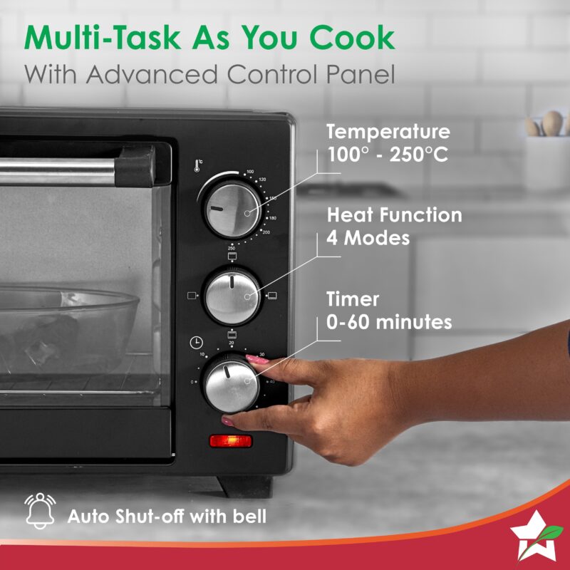 OTG & Wooden Tray Gift Combo | 19L OTG | Bake Breads and Cakes | Time Control upto 60 Mins | Temperature Control upto 250⁰ | Heat Resistant Window, Removable Crumb Tray | 2 Year Warranty - Image 2