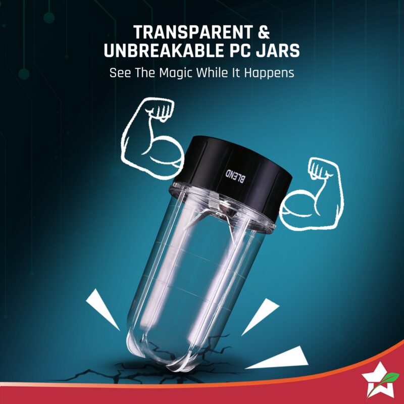 Nutri-blend SMART Automatic Mixer Grinder with Dual Pulse Function|22000 RPM|100% Full Copper Motor|2 Unbreakable Jars| 500 Watt| 2 Years Warranty| Recipe book by Chef Sanjeev Kapoor| Black - Image 10