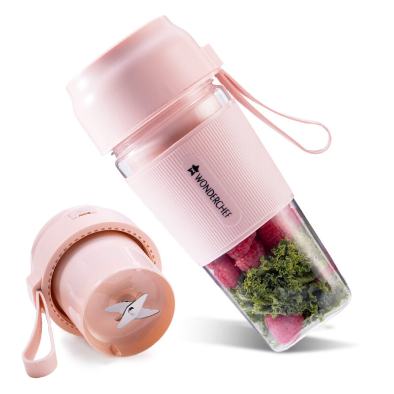 Nutri-Cup Portable Blender | USB Charging | Smoothie maker | SS Blades | Battery Operated Rechargeable Blender | 300ml | Compact Size | Pink - Image 7
