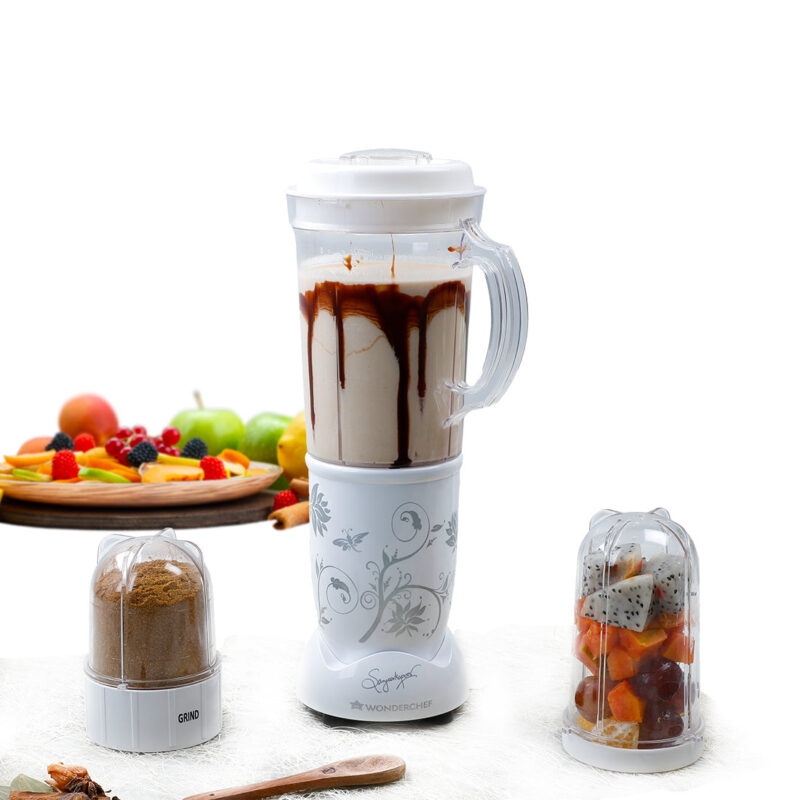 Nutri-blend Juicer, Mixer, Grinder, Blender & Smoothie Maker | 400W 22000 RPM 100% Full Copper Motor | Stainless steel Blades | 3 unbreakable jars | 2 Years warranty | Recipe book by Chef Sanjeev Kapoor | White - Image 7