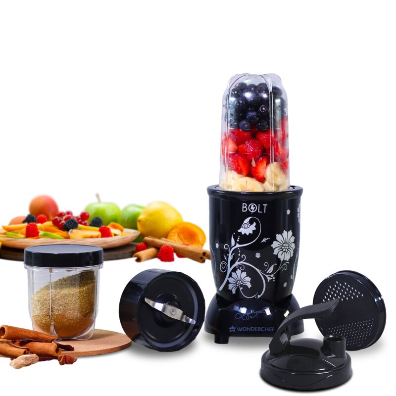 Nutri-blend BOLT Mixer, Grinder, Blender & Smoothie Maker | 600W 22000 RPM 100% Full Copper Motor | Stainless steel Blades | 2 unbreakable jars with Sipper lid | 2 Year warranty | Recipe book by Chef Sanjeev Kapoor | Black - Image 8