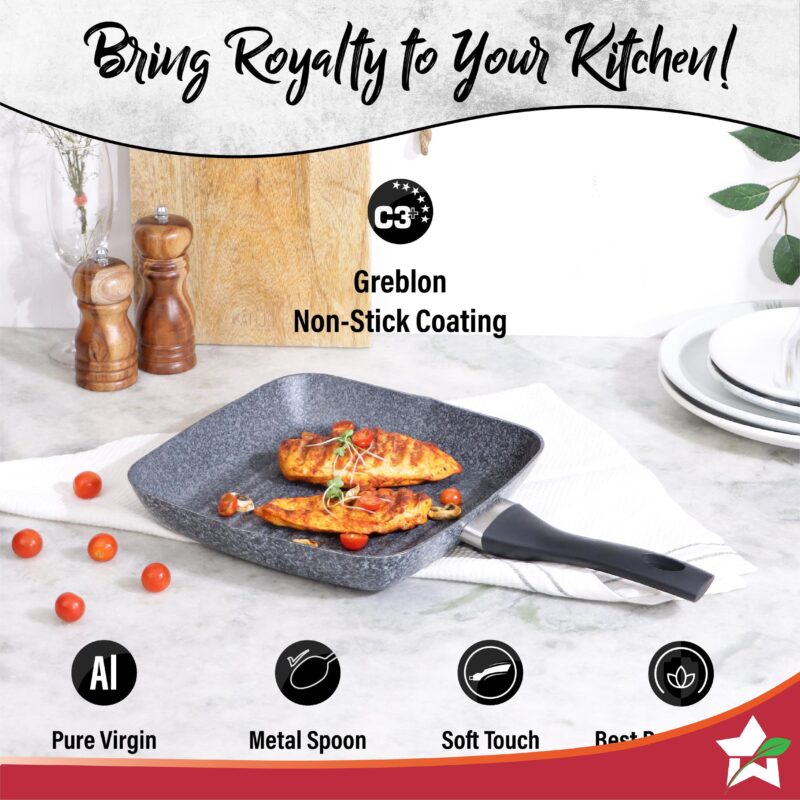 Graphite Grill Pan 24 cm, 3 Years Warranty - Image 2