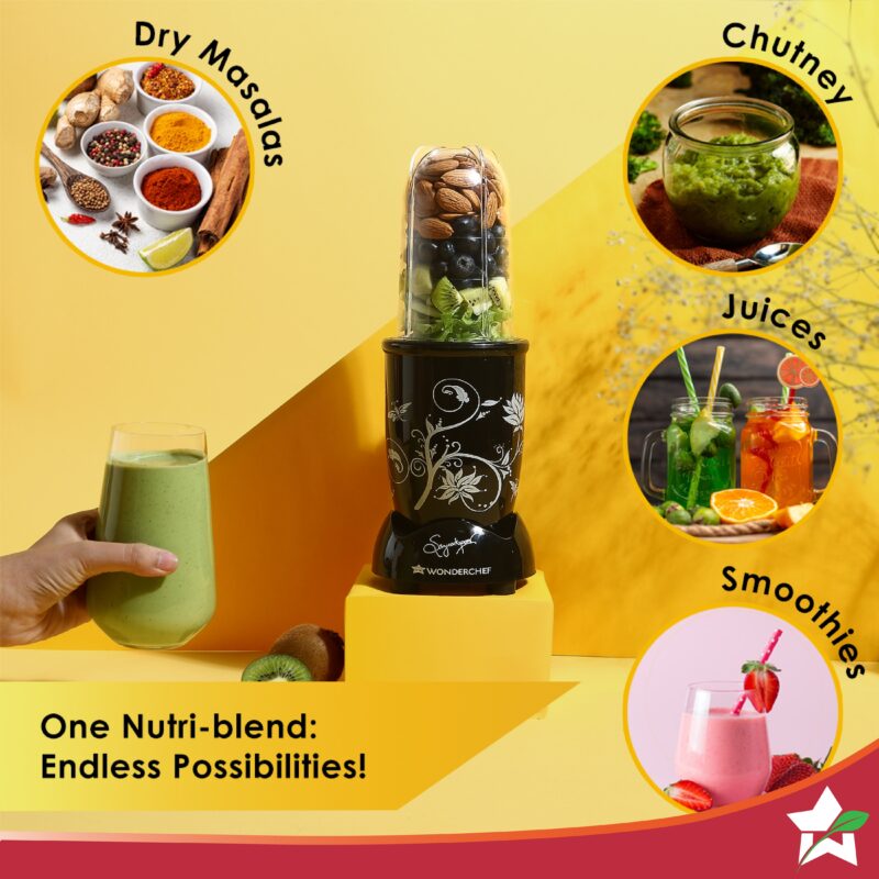 Nutri-blend Black 2 Jar + Crystal Glasses Set of 6, Gift Combo, For Family and Friends, Gift for Diwali and Other Festivals, House Warming - Image 2