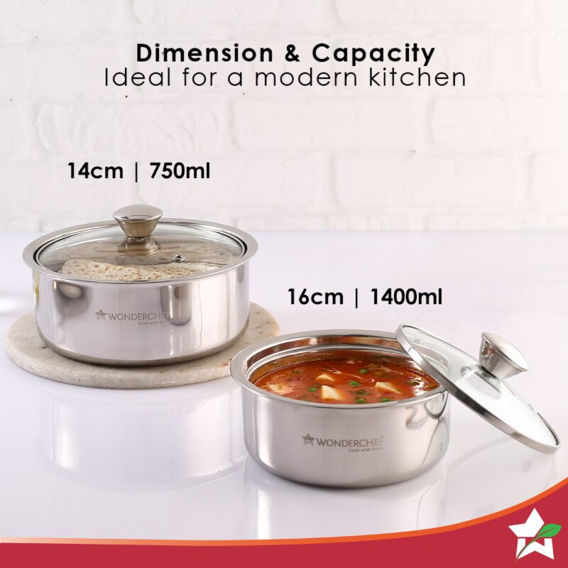 Orchid Fry Pan 24cm + Austin Serving Casserole Set of 2, Gift Combo, For Family and Friends, Gift for Diwali and Other Festivals, House Warming - Image 2