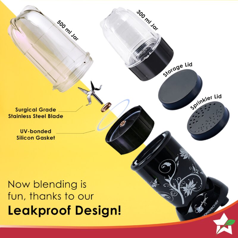 Nutri-blend Black 2 Jar + Crystal Glasses Set of 6, Gift Combo, For Family and Friends, Gift for Diwali and Other Festivals, House Warming - Image 3