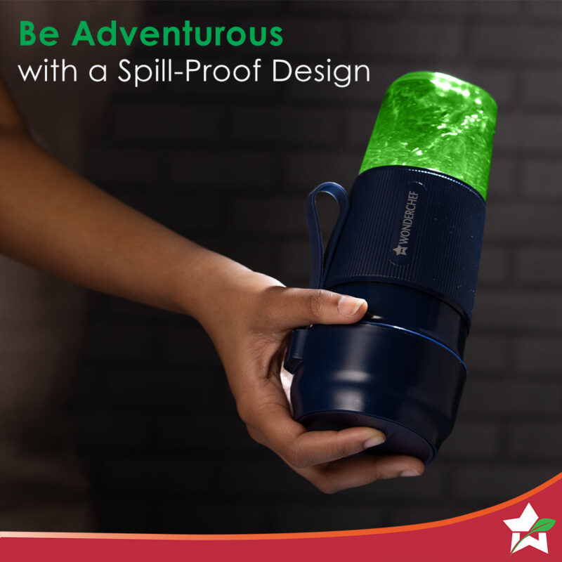 Nutri-Cup Portable Blender | USB Charging | Smoothie maker | SS Blades | Battery Operated Rechargeable Blender | 300ml | Compact Size | Blue - Image 5