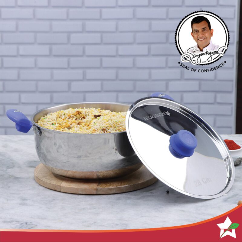 Nigella Stainless Steel 28 cm Biryani Pot | 6.5 Liters | Silver - Image 4