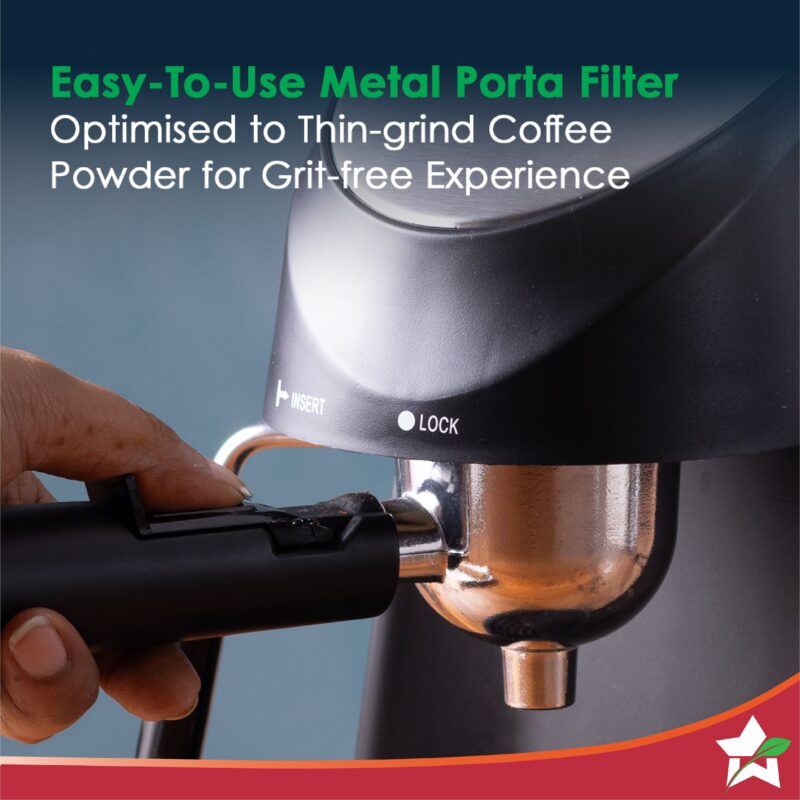 Regenta Espresso Coffee Maker, 5-bar with Steamer, Make Espressos, Cappuccinos & Lattes at Home, With Steamer, Metal Porta Filter, Temperature Dial, 2 Years Warranty - Image 3