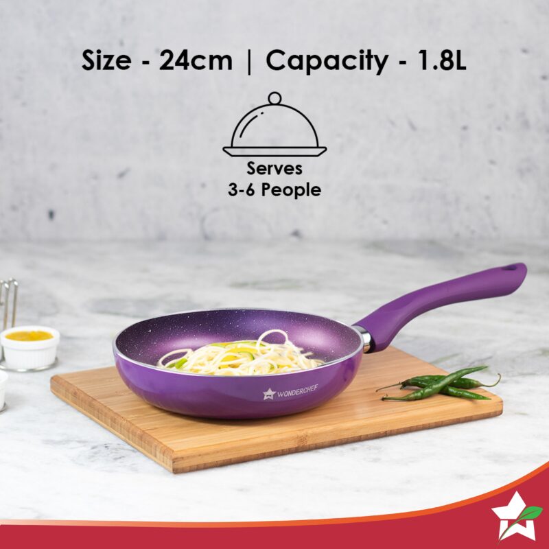Orchid Fry Pan 24cm + Austin Serving Casserole Set of 2, Gift Combo, For Family and Friends, Gift for Diwali and Other Festivals, House Warming - Image 4