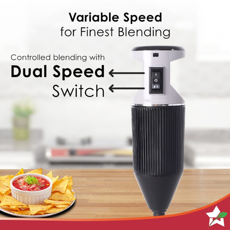 Prima Plus Electric 250W Hand Blender | Portable | Hot & Cold Blending | Food Grade SS Blades | 2 Speed Button | 3 Removable Blades for Blending, Whisking, Chopping | Make Puree, Baby Food, Soup, Smoothie | Wall Mount Holder | 2 Years Warranty | Black - Image 5