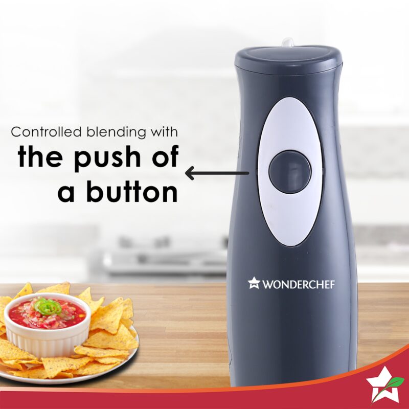 Ultima Plus Electric Hand Blender | Portable I Easy Control Grip | Hot & Cold Blending | 300W Powerful Motor | Single Push Button Operation | Sharp Food Grade Anti Rust Stainless Steel Blades | Detachable stem | 2 Year Warranty | Black - Image 4