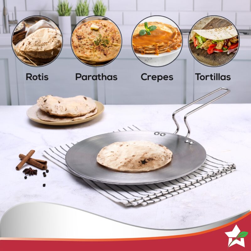 Nigella 3-Ply 26 cm Roti Tawa | Non-Stick Tawa | 4mm Thickness | Induction base | Compatible with all cooktops | Riveted Cool-Touch Handle | 10 Year Warranty - Image 7