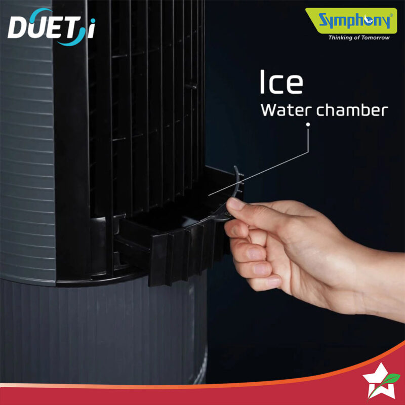 Symphony Duet-i | Kitchen Cooling Fan | Touchscreen Control | Honeycomb Cooling Pad | Low Noise Fan | Water level Indicator | Moodlight and Ice-water Chamber | Black - Image 7