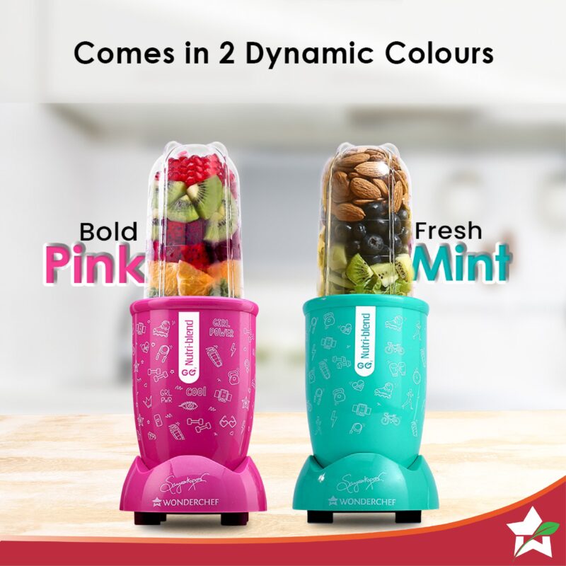 Wonderchef Renewed Nutri-blend GO, 22000 RPM 100% Full Copper Motor, 1 Unbreakable Jar, 400 W, 1 Year Warranty, Recipe book by Chef Sanjeev Kapoor, Pink - Image 6