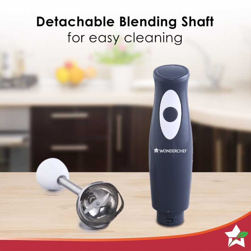 Ultima Plus Electric Hand Blender | Portable I Easy Control Grip | Hot & Cold Blending | 300W Powerful Motor | Single Push Button Operation | Sharp Food Grade Anti Rust Stainless Steel Blades | Detachable stem | 2 Year Warranty | Black - Image 6