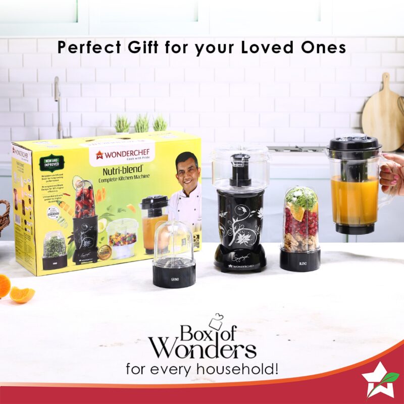 Nutri-blend Juicer, Mixer, Grinder, Smoothie Maker & Chopper | Complete Kitchen Machine | 22000 RPM Blender, Chopper, Juicer | 500W 100% Full Copper Motor | SS Blades | 4 Unbreakable Jars | 2 Years Warranty | Recipe Book By Chef Sanjeev Kapoor | Black - Image 6