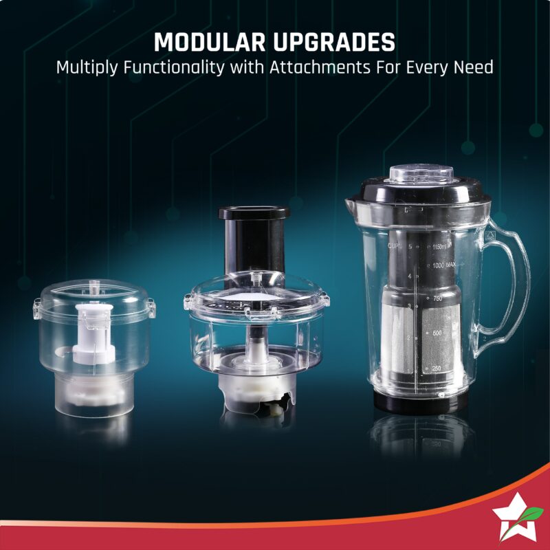 Nutri-blend SMART Automatic Mixer Grinder with Dual Pulse Function|22000 RPM|100% Full Copper Motor|2 Unbreakable Jars| 500 Watt| 2 Years Warranty| Recipe book by Chef Sanjeev Kapoor| Black - Image 7
