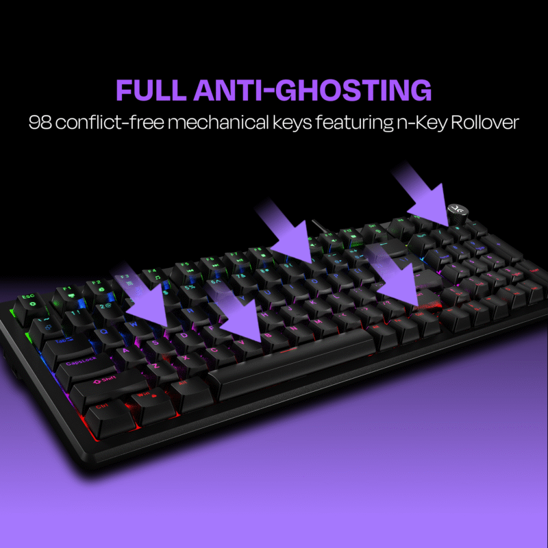 Hive Full-Size All Black Wired Gaming Keyboard - Image 4