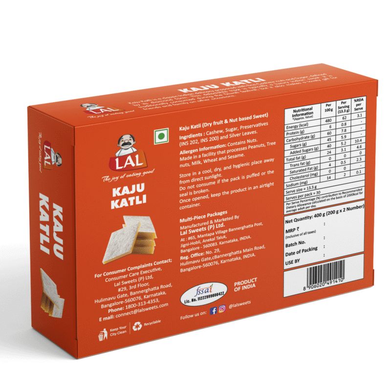 Lal Sweets Premium Kaju Katli - 400gm - Image 4