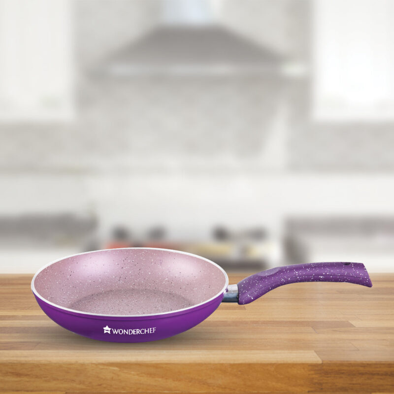 Granite 24 cm Non-Stick Fry Pan | 1.8L | Purple | 5 Layer PFOA Free Non-Stick Coating | Compatible with Hot Plate, Hobs, Gas Stove, Ceramic Plate and Induction cooktop | 2 Year Warranty - Image 5