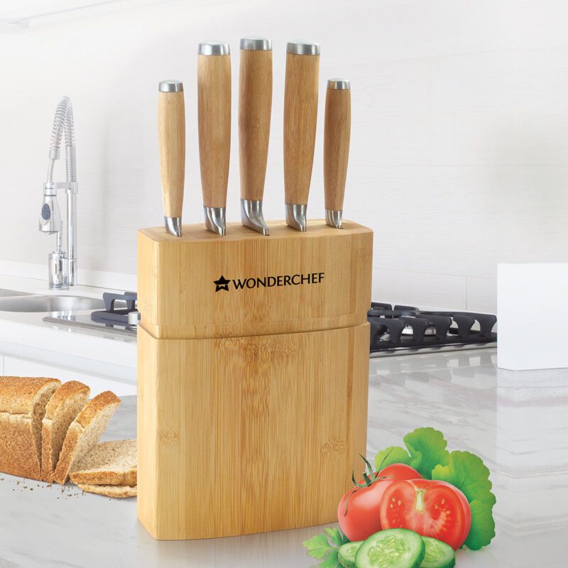Razor Knife Block Set, Anti-rust Stainless Steel, Straight and Serrated Knives, 20.3 CM - Image 11