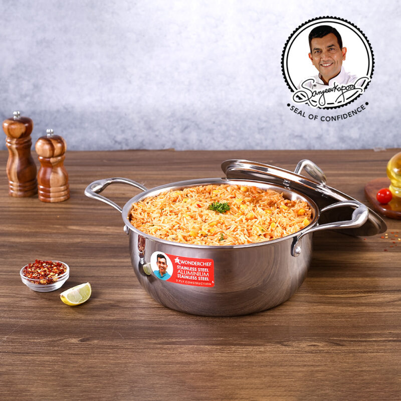 Nigella Tri-ply Stainless Steel 20 cm Casserole | 3 Litres | 2.6mm Thickness | Induction base | Compatible with all cooktops | Riveted Cool-Touch Handle | 10 Year Warranty - Image 8