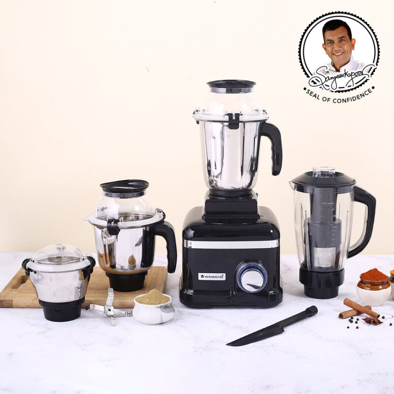 Sumo Black DLX Mixer Grinder with 4 Stainless Steel Jars, 1000 W in Black - Image 5