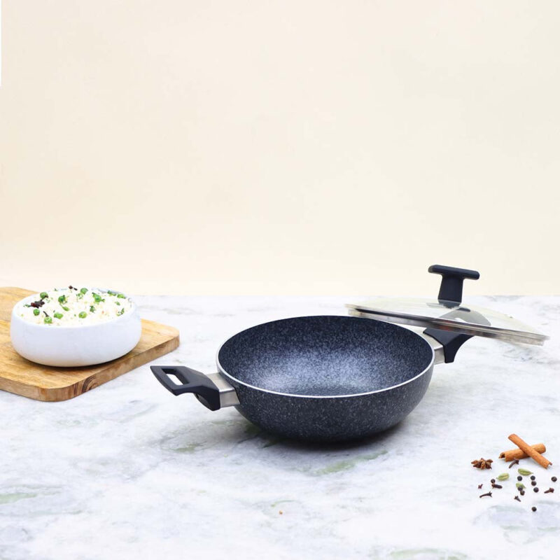 Graphite Kadhai with Lid 24 cm, 3 Years Warranty - Image 6