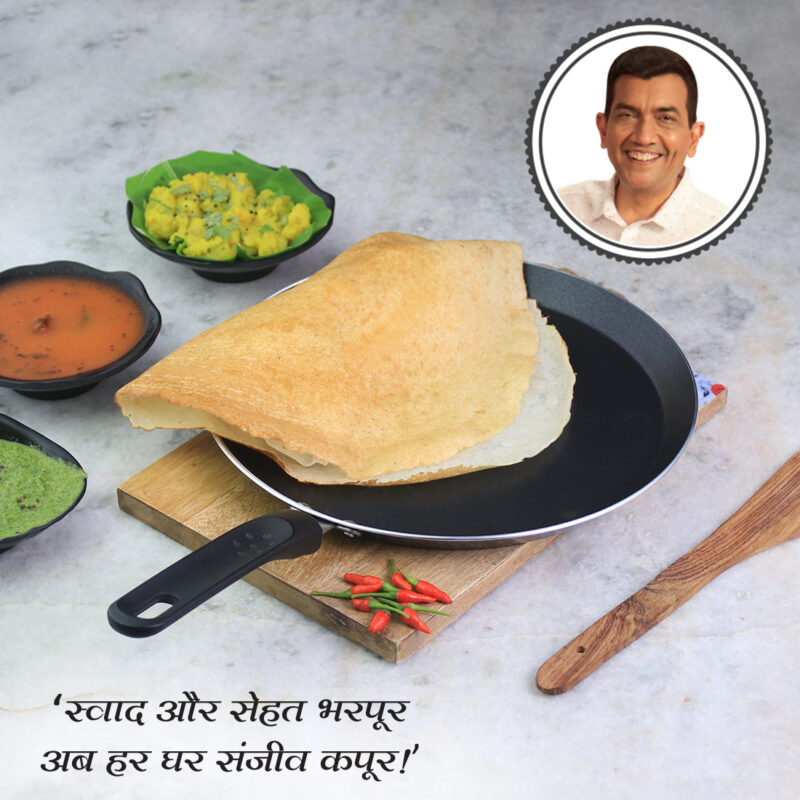 Ultra 28 cm Non-Stick Dosa Tawa | Soft Touch Handle | Pure Grade Aluminium | Non-Stick Tawa | 2.7mm | 2 Years Warranty | Black - Image 5