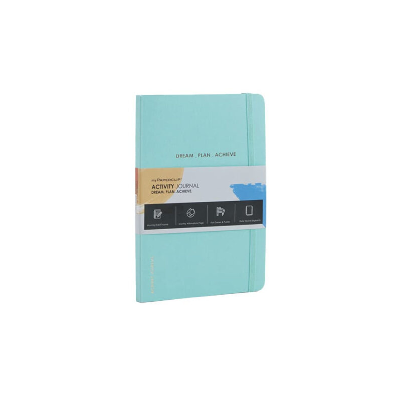 Mypaperclip Activity Journal, Featuring Monthly Habit Tracker, Monthly Affirmation Page And Fun Games & Puzzles - Dotted-Activity_Journal_D-Mint